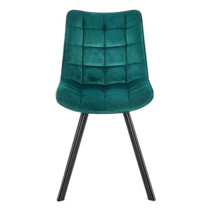 Scaun de living si bucatarie cu cadru metalic, HM K332, ergonomic, stofa velvet, 84x46x61 cm, 100 Kg, Turcoaz - Img 3