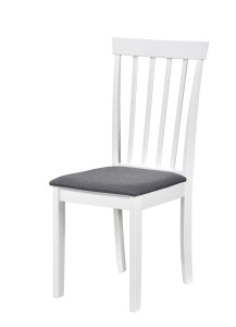Scaun de living si bucatarie din lemn masiv Houston, tapiterie stofa,100 kg, 94x49x40 cm, alb gri - Img 3