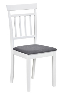 Scaun de living si bucatarie din lemn masiv Hudson, tapiterie stofa,100 kg, 94x50x42 cm, alb gri - Img 3