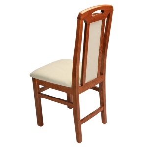 Scaun de living si bucatarie SB Tim, din lemn masiv fag, tapiterie stofa, lacuit, 120 kg, 96x43x40 cm, Cires - Img 3