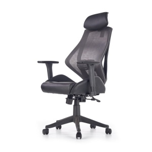 Scaun directorial cu suport lombar HM Hasel, mesh, ergonomic, mecanism multiblock, cotiere reglabile, tetiera integrata, 120 kg, negru gri - Img 2