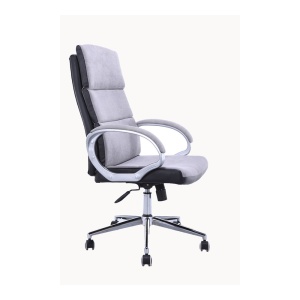 Scaun directorial GN109, textil piele ecologica, inaltime ajustabila, mecanism balans, 100 kg, gri negru - Img 3