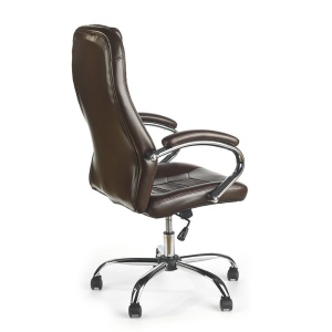 Scaun directorial HM Cody, Cadru Otel, Piele ecologica, Inaltime ajustabila, Mecanism balansare, 130 kg, 119x64x65cm, Maro - Img 3