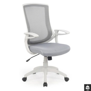 Scaun directorial HM Igor, Ergonomic, Cadru Polipropilena, Tapiterie Mesh, Inaltime ajustabila, 100 kg, 114x66x63 cm, Alb Gri