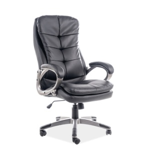 Scaun directorial SL Q270, cadru polipropilena, piele ecologica, inaltime ajustabila, mecanism balansare, 100 Kg, negru