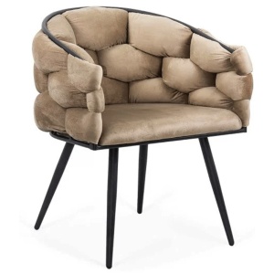 Scaun living BUC 256, ergonomic, catifea, structura metalica, perne groase, 120 kg