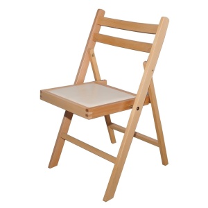 Scaun pliant lemn masiv, bucatarie si living, sezut tapitat cu piele ecologica, 100 kg, fag