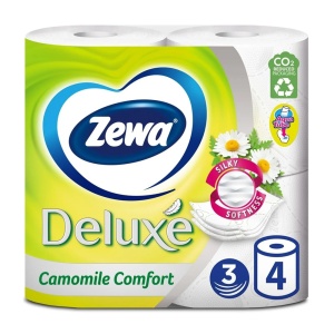 Set 4 role, hartie igienica 3 straturi, Camomile Comfort, Zewa Deluxe