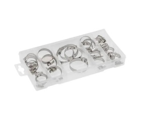 Set 40 coliere metalice Hogert, din otel zincat, latime 9 mm