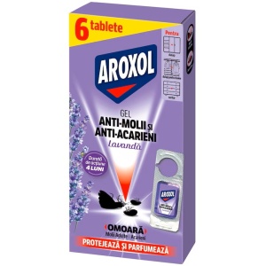Set 6 tablete gel, impotriva moliilor si acarienilor, Lavanda, Aroxol
