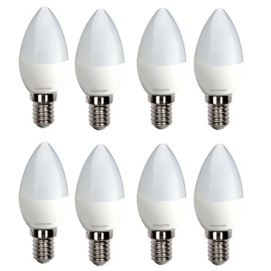 Set 8 Bec led forma lumanare E14 Lumina calda 4W LF 3042