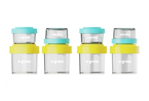 Set 8 recipiente cu capac pentru stocare hrana copii , 4*80ml + 4*220ml, U-Grow - Img 2