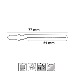Set de 5 panze T118A - metal, pentru fierastrau pendular, 1-3 mm - Img 3