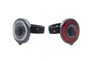 Set lumini far+stop, 2 LED-uri rosii, 2 LED-uri uri albe, Baterii: 2 x 2 CR2032 3V, Greutate: 2x35gr, Autonomie:70/95 h