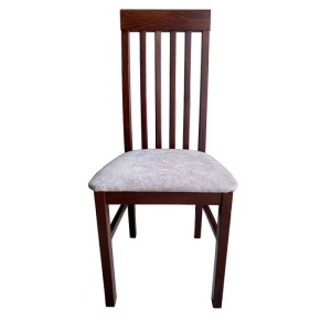 Set masa extensibila lemn masiv, living si bucatarie, DM4 Maxima, blat MDF Furniruit, colturi rotunjite, 120-150x70x76 cm si 4 scaune DM1 Tilo, lemn, stofa, 120 kg, nuc - Img 3