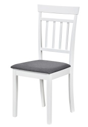 Set masa living rotunda Montreal, lemn masiv, MDF, 90x73.8 cm si 4 scaune Hudson, tapiterie stofa,100 kg, 94x50x42 cm, alb gri - Img 3