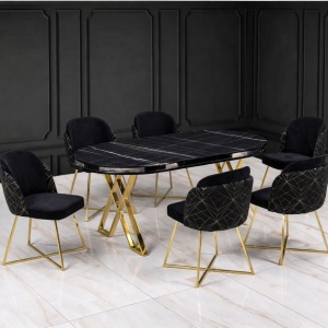 Set masa ovala cu 6 scaune Elegance Oslo