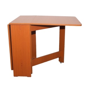 Set masa plianta MD1, bucatarie si living, Pal Melaminat, colturi rotunjite, 6 persoane, 160x80x75 cm si 6 scaune pliante lemn, tapitate cu piele ecologica, fag - Img 3