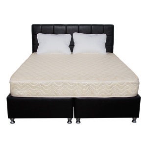 Set Saltea cu arcuri, Super Ortopedica Sofia, 160x190x20cm, fermitate medie, plasa arcuri tip Bonell, reversibila, sistem aerisire cu butoni, Saltex plus 2 perne matlasate microfibra 50x70cm, lavabile la 60 C - Img 3