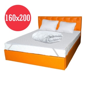 Set Saltea cu spuma, Nova Comfort Flex 160x200x20cm, fermitate tare, hipoalergenica, husa detasabila, Saltsib plus Pachet textile Avantaj cu 2 perne matlasate, 50x70cm, husa antialergenica, lavabila la 95 C si pilota iarna, microfibra 180x200cm - Img 2