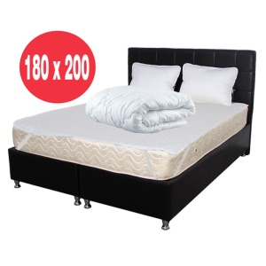 Set Saltea ortopedica cu arcuri Super Ortopedica Sofia 180x200x20cm, fermitate medie, plasa arcuri tip Bonell, fata vara-iarna, sistem aerisire cu butoni, Saltex plus Pachet textile Avantaj cu 2 perne 50x70cm, husa hipoalergenica si pilota iarna 200x200cm - Img 2