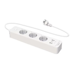TP-Link SMART WI-FI SOCKET TAPO P300, Protocol: IEEE 802.11b/g/n, Bluetooth 4.2, 2.4 GHz, Cerințe de sistem, Android 5 sau mai recent, iOS 10 sau mai recent, Dimensiuni: 268*55*40mm, cablu de 1.5m, voltaj maxim: 2300W, 10A, 3 prize, 2 x USB. - Img 2