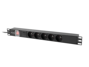 Unitate distributie alimentare PDU 19", 1U, 10A, 5 prize , negru, C14