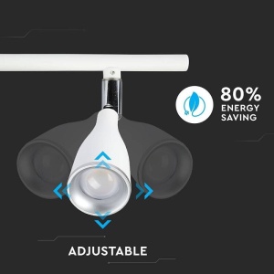 Aplica 3 reflectoare LED ajustabila alba 4000K 13.5W V-TAC - Img 3