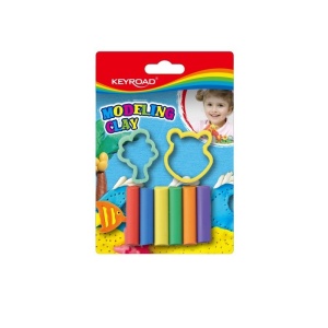 Batoane plastilina, set 6 culori si 2 accesorii