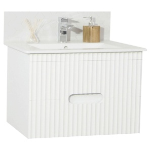 Baza si lavoar ceramic GN0091, mobilier baie suspendat 80 cm, dreptunghiular, front MDF, sertare soft close, alb