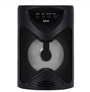 Boxa portabila Akai ABTS-704, Bluetooth 4.2, radio FM, 1x port USB pentru mp3 player, 1x slot card TF, lumini LED, baterie reincarcabila, 1x slot pentru microfon, timp de incarcare 2 ore, timp de folosire 1.5 ore la volum maxim - Img 1