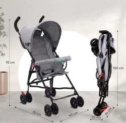 Carucior sport, pliere tip umbrela, gri, U-Grow - Img 5