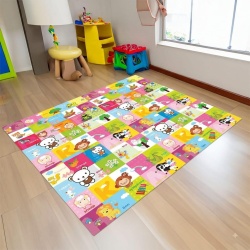 Covor de joaca pentru copii U-Grow, din spuma, pliabil, 2 fete, impermeabil, izolant, 180 x 120 x 1 cm, design animalute - Img 4