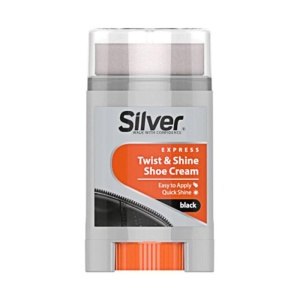 Crema lichida, intretinere incaltaminte, Negru, aplicator roll-on, 50 ml, Silver