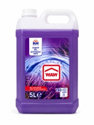 Detergent lichid pentru rufe colorate WAW, cu bicarbonat, Liliac, 140 spalari, 5 litri