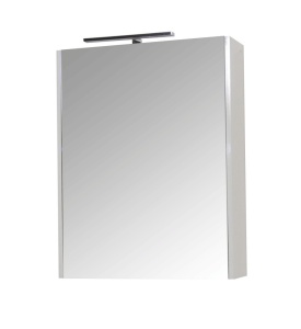 Dulap baie cu oglinda GN5011, MDF, iluminare led, 60 cm, usa, 3 rafturi, soft close, alb