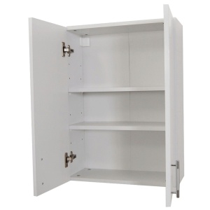 Dulap baie suspendat Roma, front MDF, 2 usi, polita, 50 x 68 cm, alb - Img 2