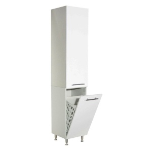 Dulap baie tip coloana GN0161, Pal Melaminat, 3 rafturi, cos rufe, alb