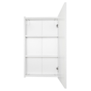 Dulap pentru baie cu front oglinda, 60 cm, PAL, usa, 3 rafturi, alb - Img 2
