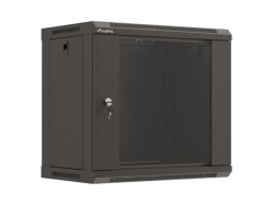 Dulap rack de perete 19", 9U, 540x350 mm, usa din sticla, negru,