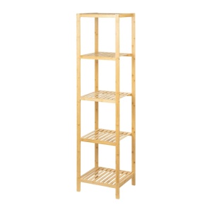 Etajera depozitare KL273, cu 5 rafturi, lemn, multifunctional, natur