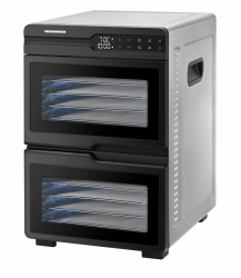 FOOD DEHYDRATOR HEINNER DUALDRY PRO HFD-KDDB1200BKSS, 1000-1200W, LED DISPLAY, DUAL STORAGE WITH AIRFLOW SYSTEM (FAN INSIDE EACH COMPARTMENT), 12 STAINLESS STEEL TRAYS, 2 FRUIT ROLL TRAYS, 2 MESH SHEETS, TEMPERATURE: 35-80 ℃, TIMER: 30 MIN - 48H, - Img 2