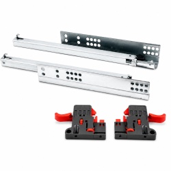 Glisiera sub sertar WAW 500 mm, extractie partiala cu amortizare