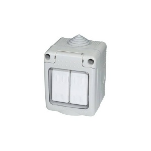Intrerupator dublu Gelux model Schuko cu protectie IP44 impotriva apei si a prafului