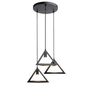 Lustra Trio Geometric neagra D300 V-TAC - Img 1