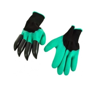 Manusi cu gheare pentru gradinarit – Material rezistent la apa si zgarieturi, culoare negru/verde - Img 3
