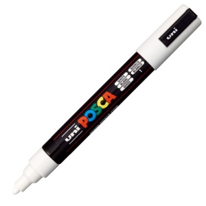 Marker Posca PC-5M varf rotund, 1.8 - 2.5 mm, Alb - Img 2
