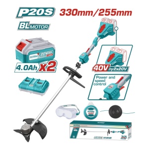 Motocoasa electrica Total cu 2 acumulatori Li-Ion 20V 4.0Ah – Trimmer fara perii pentru taiere precisa si eficienta - Img 2