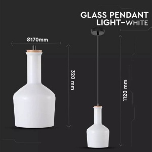 Pendul Sticla alb V-TAC D170 - Img 2
