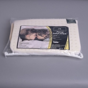 Perna latex pentru copii, 40x30 cm, husa bumbac, antialergenica, antibacteriana, ecologica - Img 2